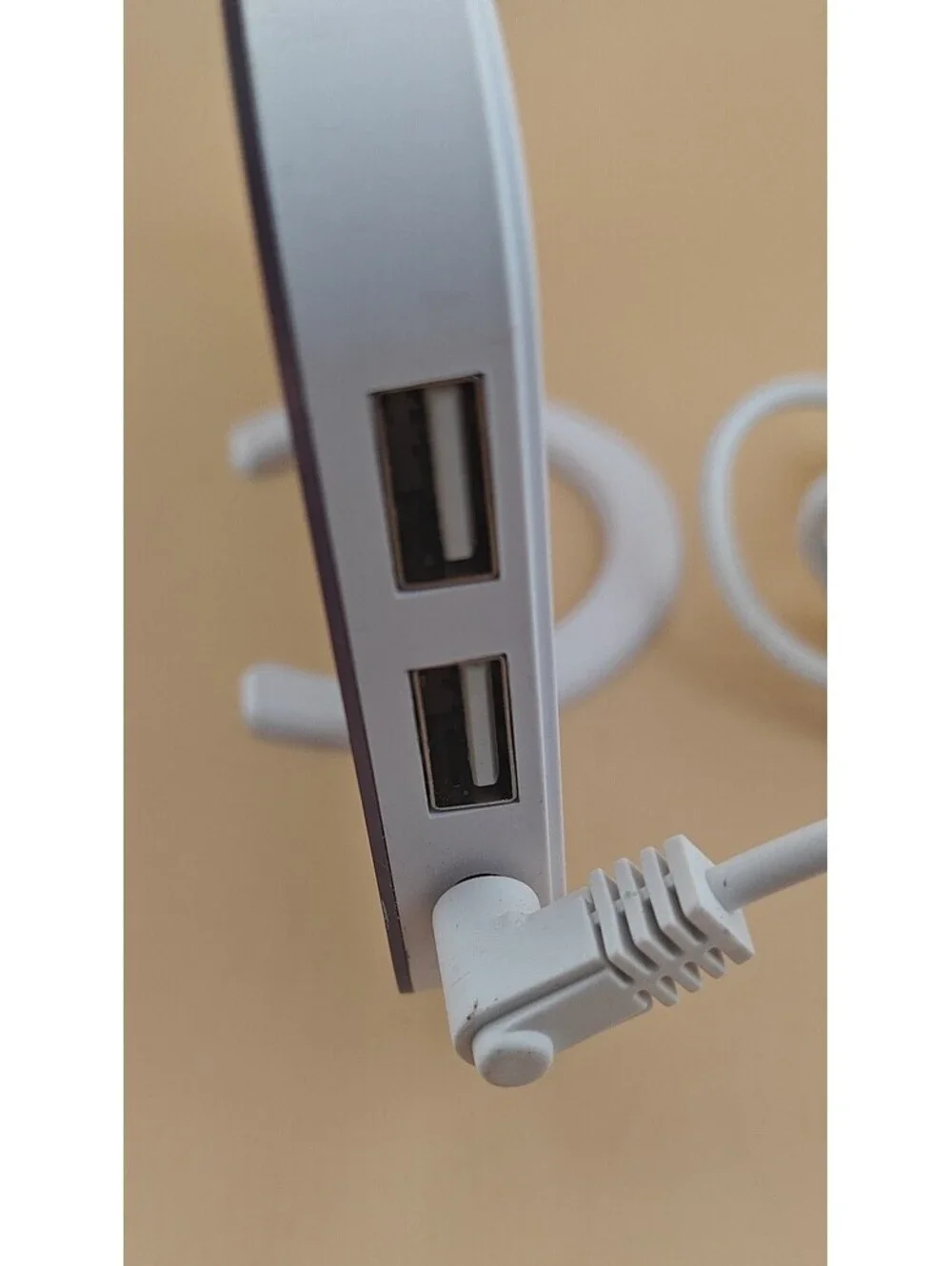 LED Mirror Digital Alarm Clock White Dual USB Charging Desk Wall Clock